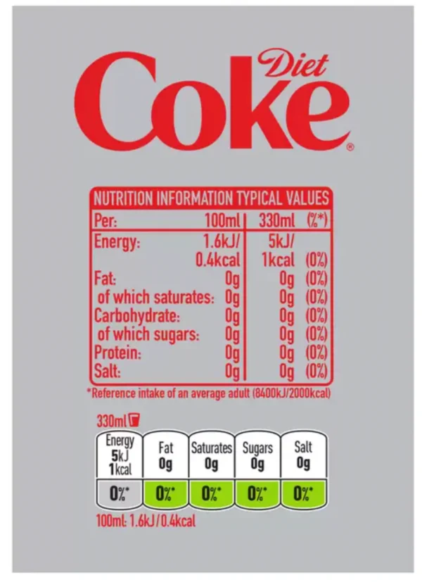 Diet Coca Cola Cans, 30 x 330ml